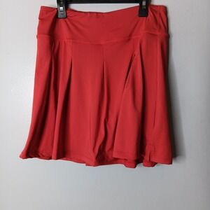 Cakulo Pleated Skort Womens Size M Red Athletic Tennis Golf High Waist Pockets